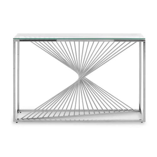 AMELLA CONSOLE TABLE WITH SILVER FINISH FRAME House of Fleur