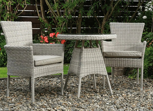 Abel Outdoor Rattan Stackable Bistro Set in Natural House of Fleur