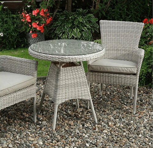 Abel Outdoor Rattan Stackable Bistro Set in Natural House of Fleur