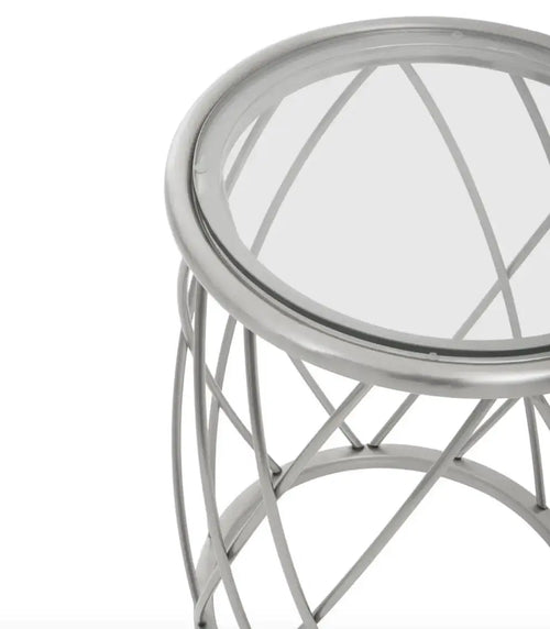 Ackley Silver Round Side Table House of Fleur