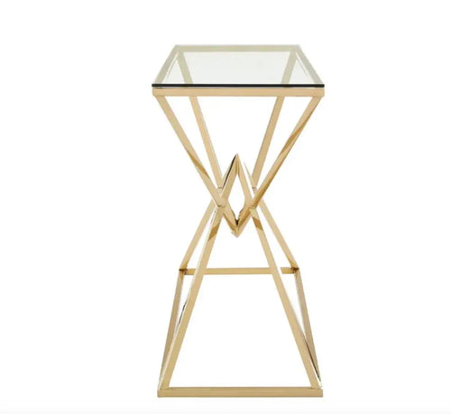 Allure Corseted Champagne Console Table House of Fleur