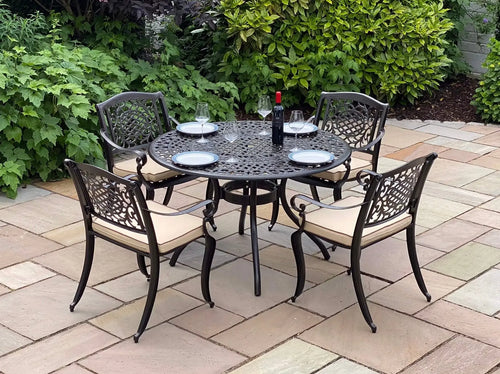 Alore Cast Aluminium 4 Seat Outdoor Dining Set House of Fleur