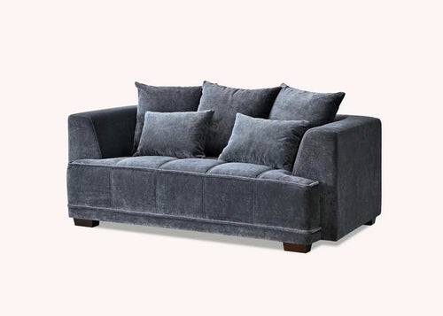 Aluxo Gramercy 2 and 3 Seater Sofas in Steel Velvet House of Fleur