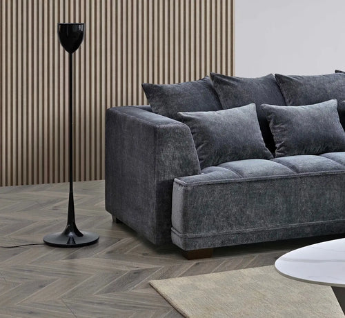 Aluxo Gramercy Corner Sofa in Steel Velvet House of Fleur