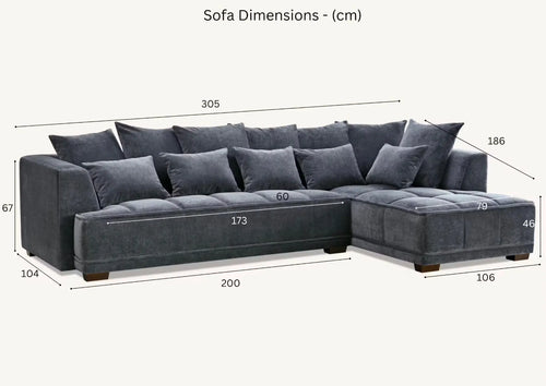 Aluxo Gramercy Corner Sofa in Steel Velvet House of Fleur