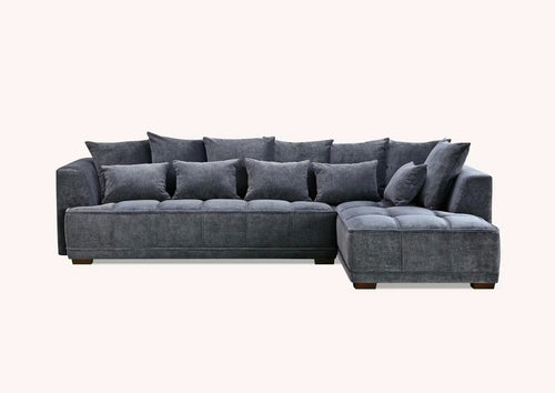 Aluxo Gramercy Corner Sofa in Steel Velvet House of Fleur