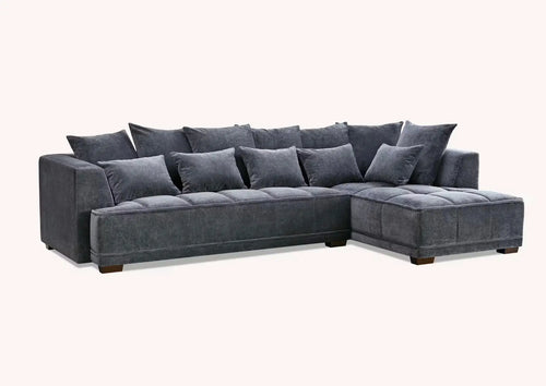 Aluxo Gramercy Corner Sofa in Steel Velvet House of Fleur