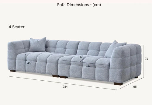 Aluxo Tribeca Sofa Range in Pearl Boucle Fabric House of Fleur