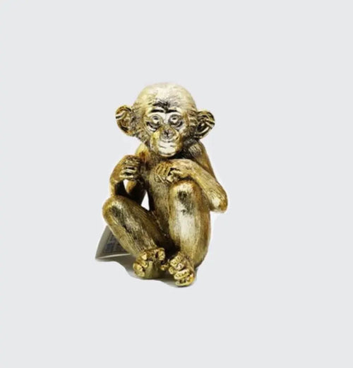 Antique Gold Hear No Evil Monkey House of Fleur