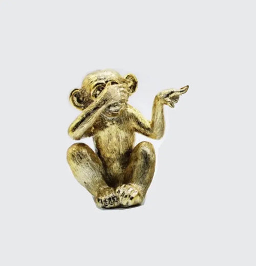 Antique Gold See No Evil Monkey House of Fleur