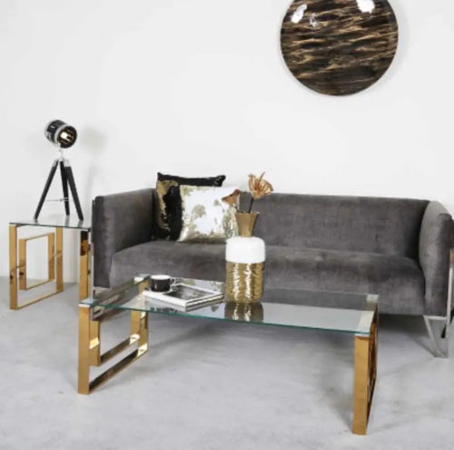 Apex Gold Metal Coffee Table House of Fleur