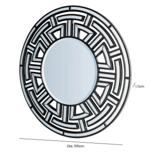 Apollo Black Round Wall Mirror House of Fleur