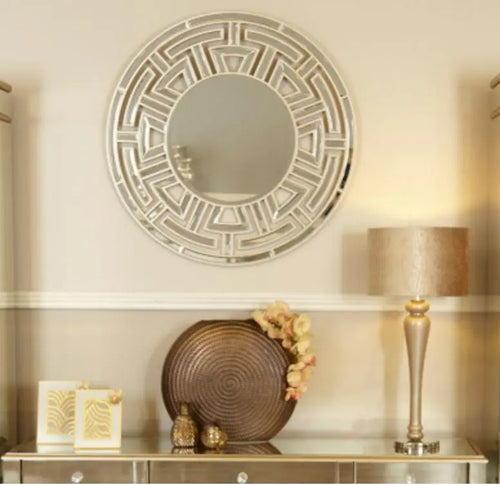 Apollo Champagne Round Wall Mirror House of Fleur