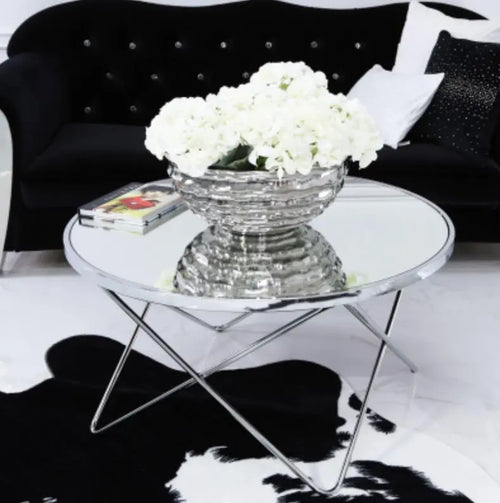 Atom Chrome and Mirror Coffee Table House of Fleur