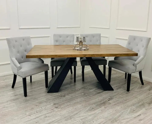 Axel 1.8 Dining Table with 4 or 6 Knightsbridge Dining Chairs House of Fleur