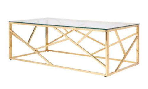 Azaria Gold Metal Coffee Table House of Fleur