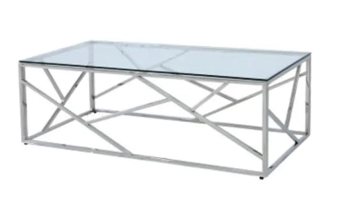 Azaria Stainless Steel Metal Coffee Table House of Fleur