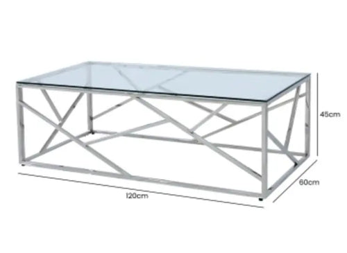 Azaria Stainless Steel Metal Coffee Table House of Fleur