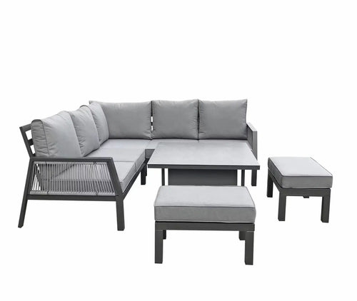 Bettina Corner Sofa, Rise and Fall Table with 2 stools House of Fleur