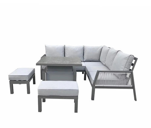 Bettina Corner Sofa, Rise and Fall Table with 2 stools House of Fleur