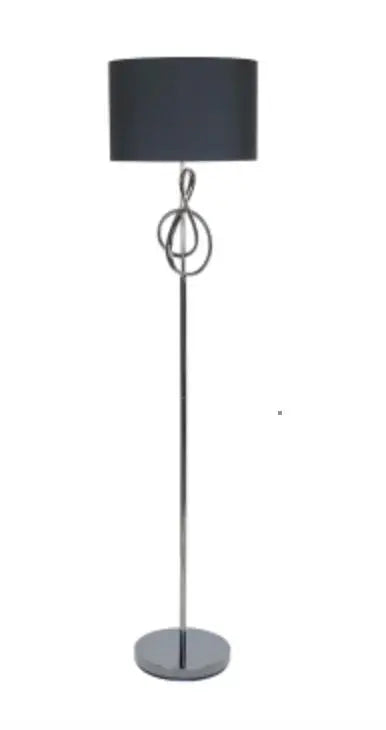 Black G-Clef Design Metal Floor Lamp with Black Linen Shade 159cm House of Fleur