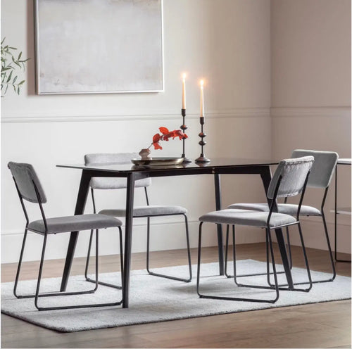 Blair Glass Top Rectangle Dining Table House of Fleur