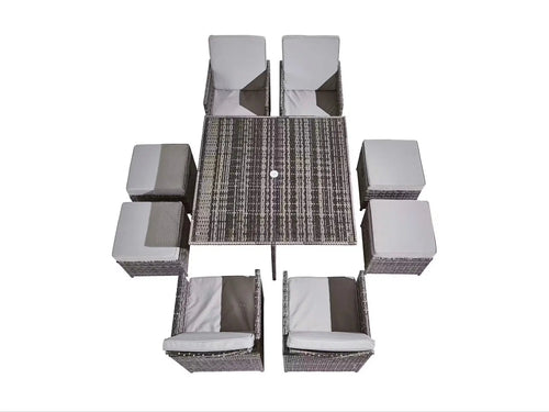 Boston Rattan Cube 8 Seat Outdoor Dining Set House of Fleur