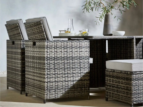 Boston Rattan Cube 8 Seat Outdoor Dining Set House of Fleur