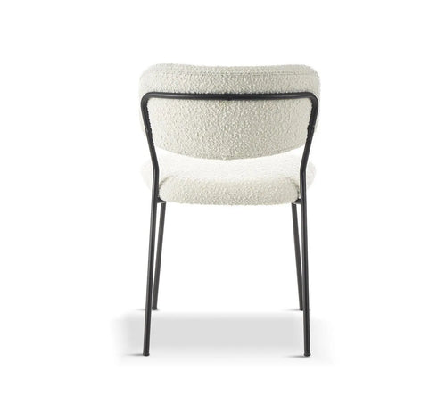 CAROL White Bouclé Dining Chair x 2 House of Fleur