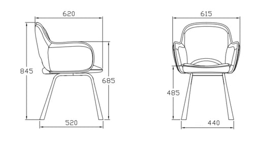 Claudia Art Deco Dining Chairs -Beige x 2 House of Fleur