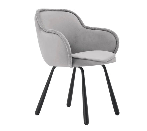 Claudia Art Deco Dining Chairs -Grey x 2 House of Fleur