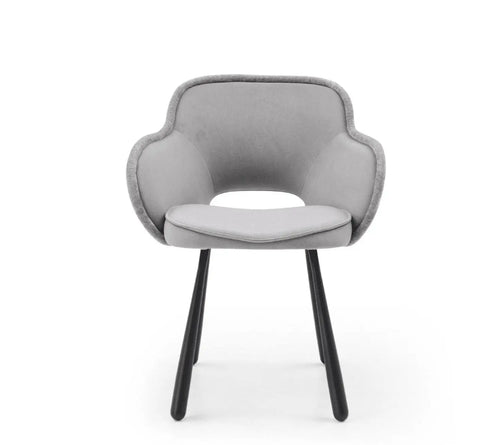 Claudia Art Deco Dining Chairs -Grey x 2 House of Fleur