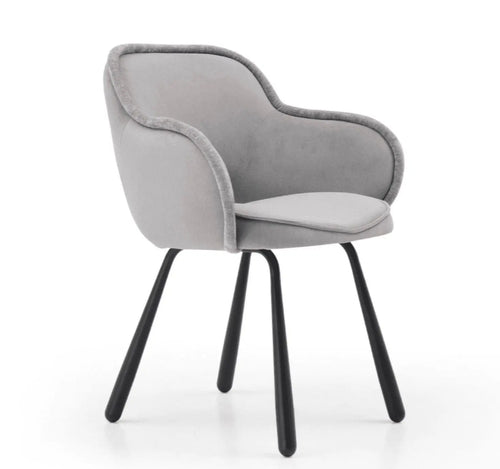 Claudia Art Deco Dining Chairs -Grey x 2 House of Fleur