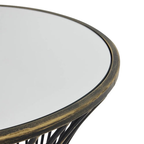 Concaved Mirrored Side Table Hill Interiors