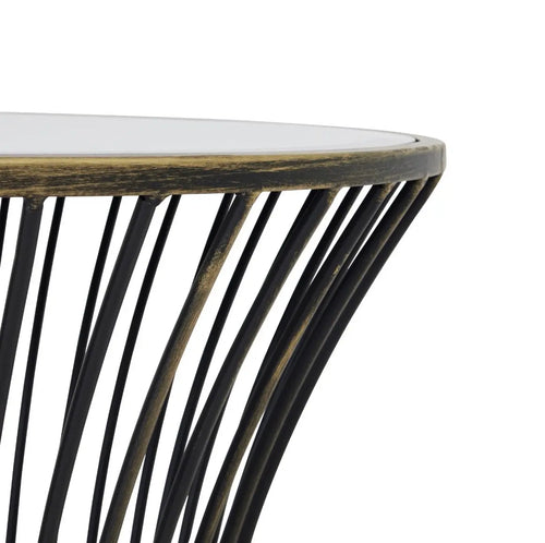 Concaved Mirrored Side Table Hill Interiors