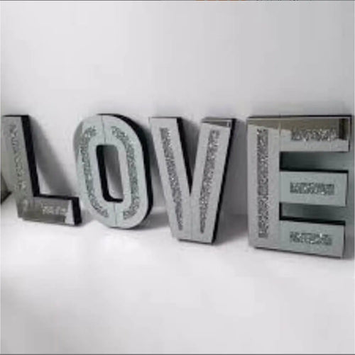 Crushed Crystal Mirrored 'love' Letters House of Fleur