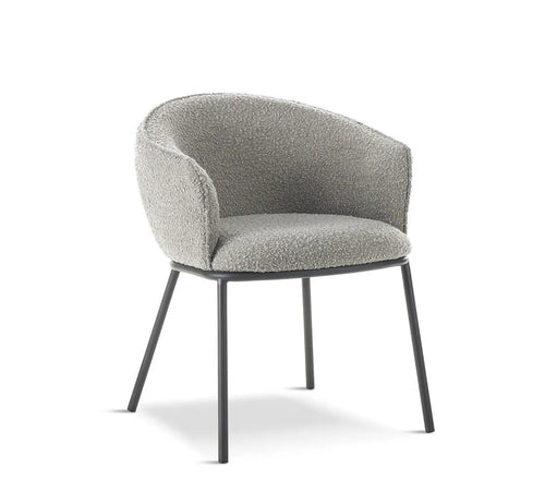 DUKE Bouclé Grey Dining Chair House of Fleur