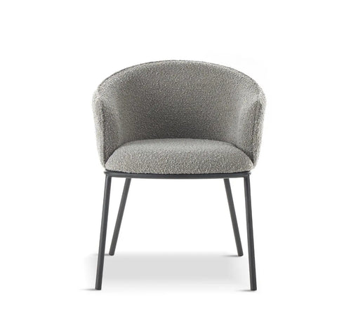 DUKE Bouclé Grey Dining Chair House of Fleur