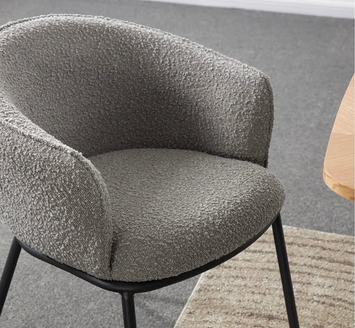 DUKE Bouclé Grey Dining Chair House of Fleur