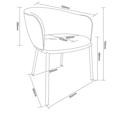 DUKE Bouclé Grey Dining Chair House of Fleur