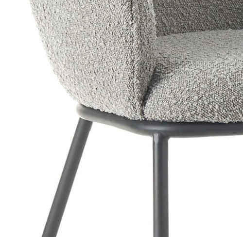 DUKE Bouclé Grey Dining Chair House of Fleur