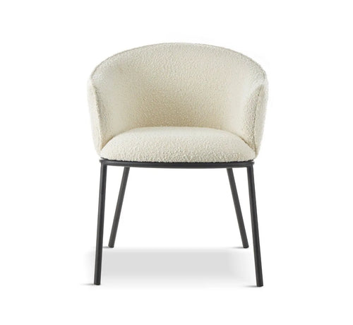 DUKE Bouclé White Dining Chair House of Fleur