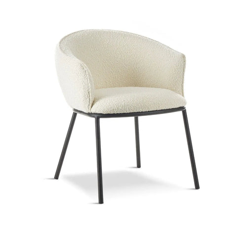 DUKE Bouclé White Dining Chair House of Fleur