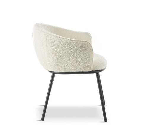 DUKE Bouclé White Dining Chair House of Fleur