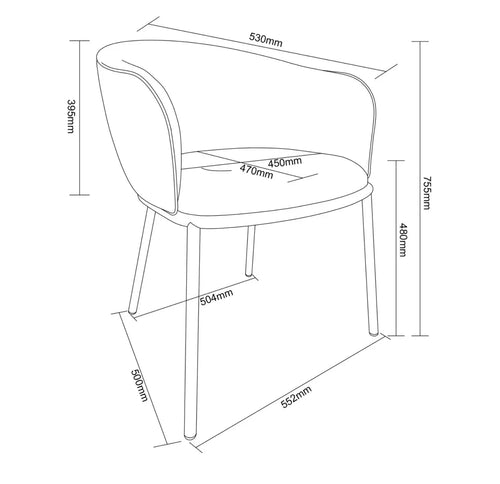 DUKE Bouclé White Dining Chair House of Fleur