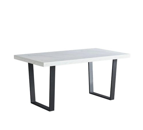 Dannis MDF Dining Table with Marble Effect House of Fleur