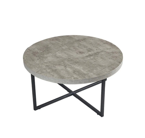 Danny MDF Round Coffee Table with Concrete Effect House of Fleur