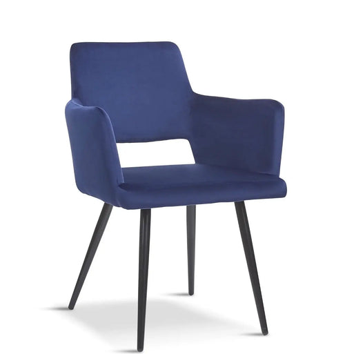 Deep Blue Velvet Harrod Chair x 2 House of Fleur