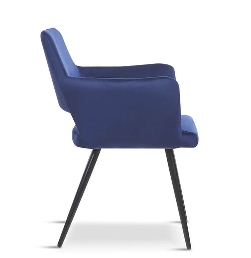 Deep Blue Velvet Harrod Chair x 2 House of Fleur