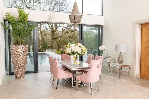 Denver Dining Table 1.6, 1.8 & 2.0 Meter with Annabelle Chairs Pink House of Fleur